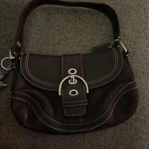 Y2K SOHO Coach Dark Brown Leather Shoulder Bag